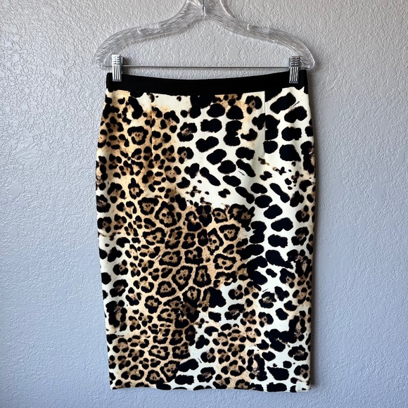 NWT - SHAN leopard print stretch pull-on pencil skirt - Picture 1 of 15